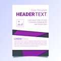 Creative purple flyer vector template in A4 size. Modern poster, brochure business template, trendy report cover