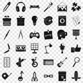 Creative puzzle icons set, simple style