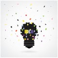 Creative puzzle light bulb Idea concept background