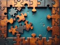 Creative puzzle-themed wallpaper with missing piece concept Royalty Free Stock Photo