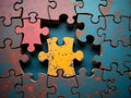Creative puzzle-themed wallpaper with missing piece concept Royalty Free Stock Photo