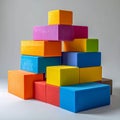 Creative Pyramid Structure of Colorful Blocks Royalty Free Stock Photo