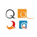 creative Q Letter logo design vector graphic concept Royalty Free Stock Photo