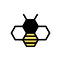 Creative Queen Bee Lines icon. Bee hexagon logo. Vector illustration Royalty Free Stock Photo