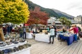 Creative Queenstown Arts and Crafts Markets which is located at the lake front at Earnslaw Park in Queenstown. Royalty Free Stock Photo