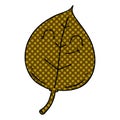 A creative quirky comic book style cartoon happy leaf