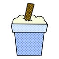 A creative quirky comic book style cartoon ice cream pot