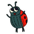 A creative quirky comic book style cartoon ladybird