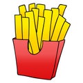A creative quirky gradient shaded cartoon french fries