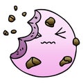 A creative quirky gradient shaded cartoon munched cookie Royalty Free Stock Photo