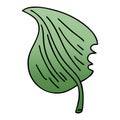 A creative quirky gradient shaded cartoon munched leaf Royalty Free Stock Photo