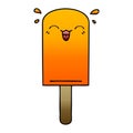 A creative quirky gradient shaded cartoon orange ice lolly