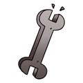 A creative quirky gradient shaded cartoon spanner