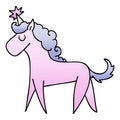 A creative quirky gradient shaded cartoon unicorn