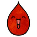 A creative quirky hand drawn cartoon emotional blood drop