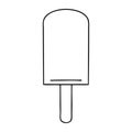 A creative quirky line drawing cartoon orange ice lolly