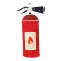 A creative quirky retro illustration style cartoon fire extinguisher