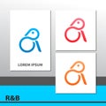 creative rabbit logo set with color options