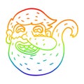 A creative rainbow gradient line drawing bearded cartoon man