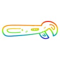 A creative rainbow gradient line drawing cartoon adjustable spanner