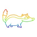 A creative rainbow gradient line drawing cartoon badger