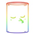 A creative rainbow gradient line drawing cartoon barrel of oil