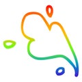 A creative rainbow gradient line drawing cartoon blood spurt