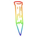 A creative rainbow gradient line drawing cartoon bloody vampire stake Royalty Free Stock Photo