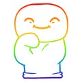 A creative rainbow gradient line drawing cartoon boxing glove