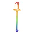 A creative rainbow gradient line drawing cartoon bronze halberd