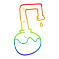 A creative rainbow gradient line drawing cartoon bubbling chemicals