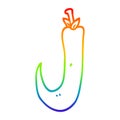 A creative rainbow gradient line drawing cartoon chilli pepper