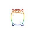 A creative rainbow gradient line drawing cartoon comfy pillow