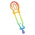 A creative rainbow gradient line drawing cartoon dripping pipette