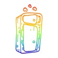 A creative rainbow gradient line drawing cartoon dusy cabinet