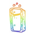 A creative rainbow gradient line drawing cartoon dusy cabinet