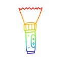 A creative rainbow gradient line drawing cartoon electric torch Royalty Free Stock Photo