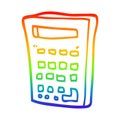 A creative rainbow gradient line drawing cartoon electronic calculator