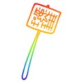 A creative rainbow gradient line drawing cartoon fly swatted Royalty Free Stock Photo