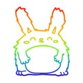 A creative rainbow gradient line drawing cartoon furry rabbit