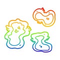 A creative rainbow gradient line drawing cartoon germs