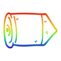 A creative rainbow gradient line drawing cartoon golden bullet