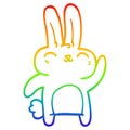 A creative rainbow gradient line drawing cartoon happy bunny