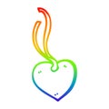 A creative rainbow gradient line drawing cartoon heart shaped gift tag Royalty Free Stock Photo