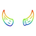 A creative rainbow gradient line drawing cartoon horns