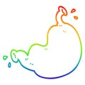 A creative rainbow gradient line drawing cartoon human organ Royalty Free Stock Photo