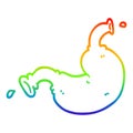 A creative rainbow gradient line drawing cartoon human organ Royalty Free Stock Photo