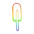 A creative rainbow gradient line drawing cartoon ice lolly