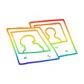 A creative rainbow gradient line drawing cartoon instant photographs