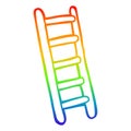 A creative rainbow gradient line drawing cartoon ladder